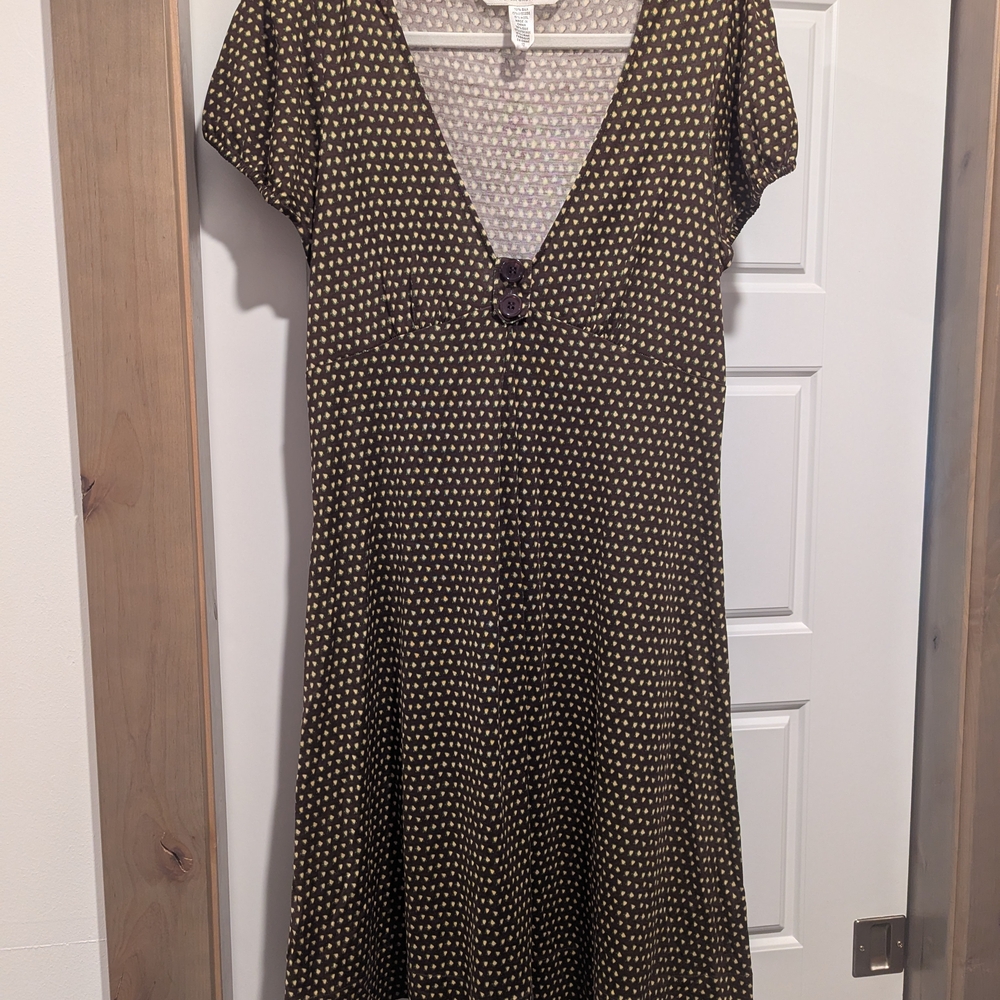Diane Von Furstenberg Brown and Cream Midi Dress
